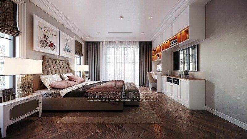 Thiết kế nội thất phòng của con đẹp, sang trọng nhưng không kém nét sinh động, đáng yêu.