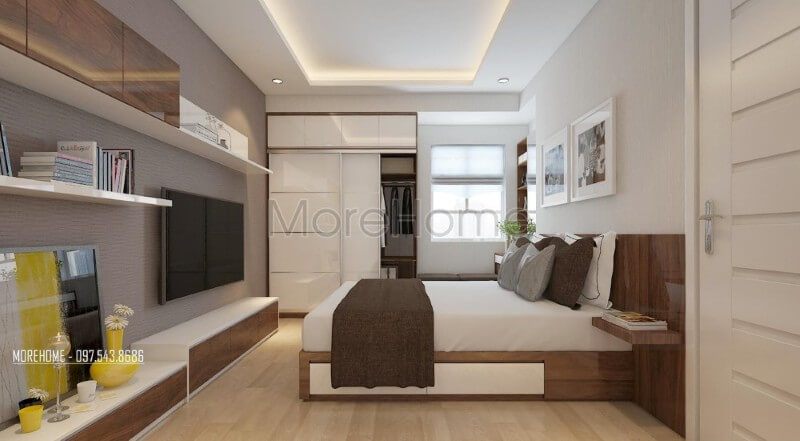 Trang trí nội thất phòng ngủ master được bố trí một cách khoa học và hợp lí