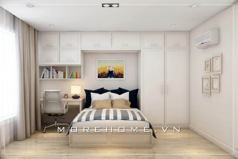 Trang trí nội thất phòng ngủ màu trắng hiện đại tinh tế và trẻ trung